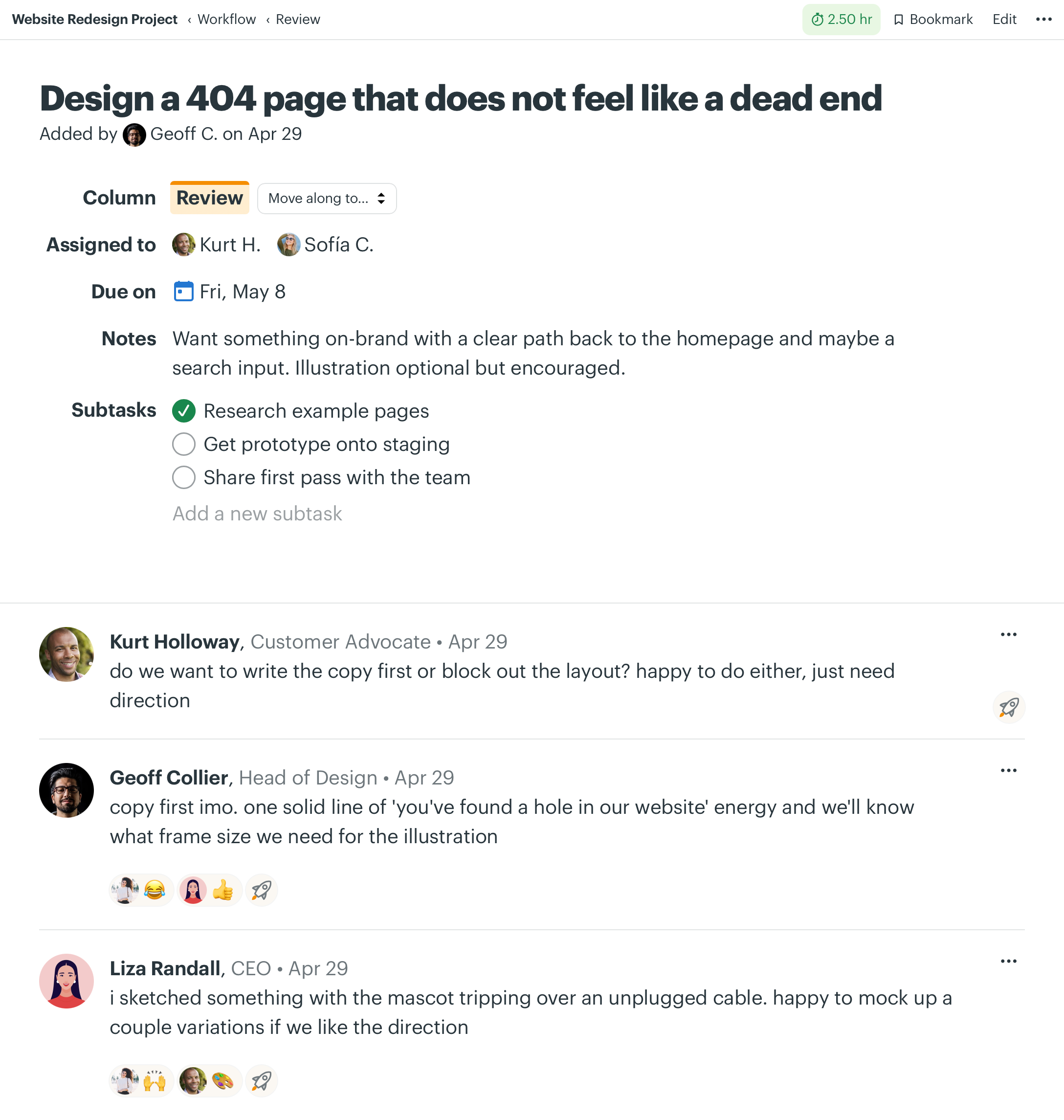 Page: Card Table