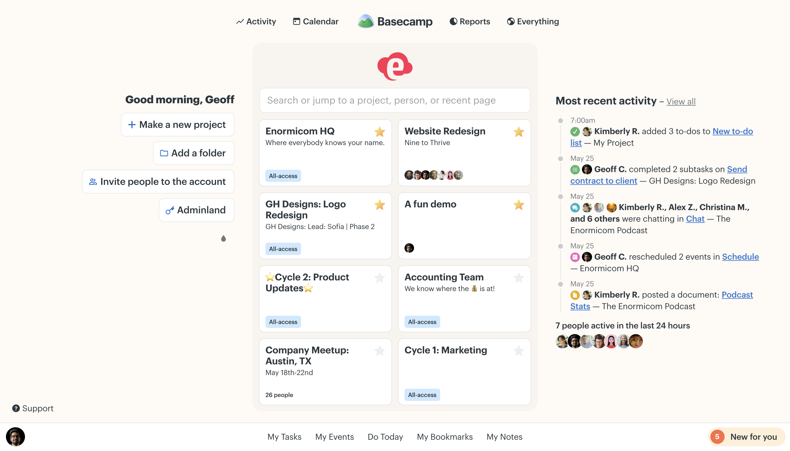 A new action-oriented home screen