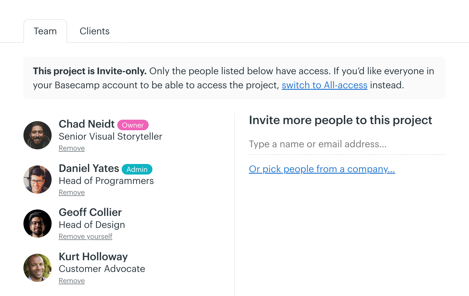 Simplified invitation process