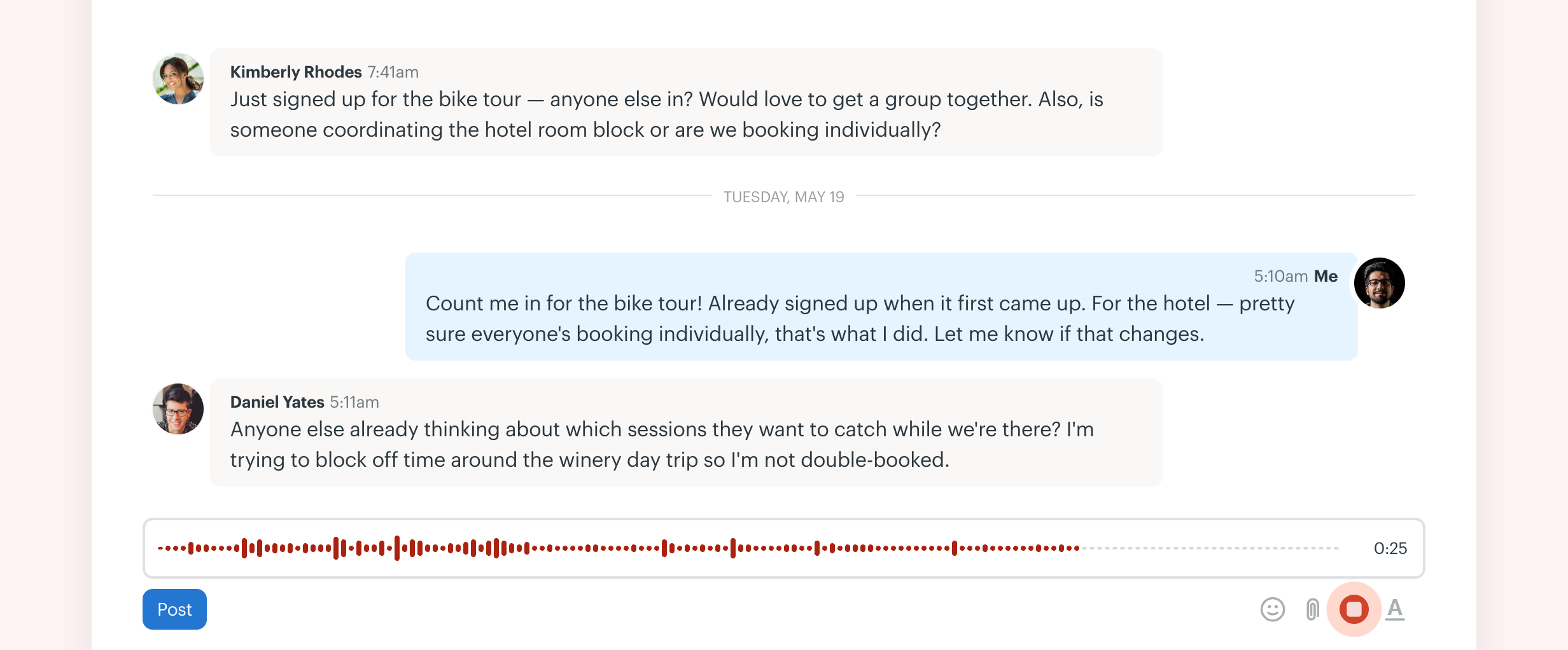 Voicenote support everywhere you can type