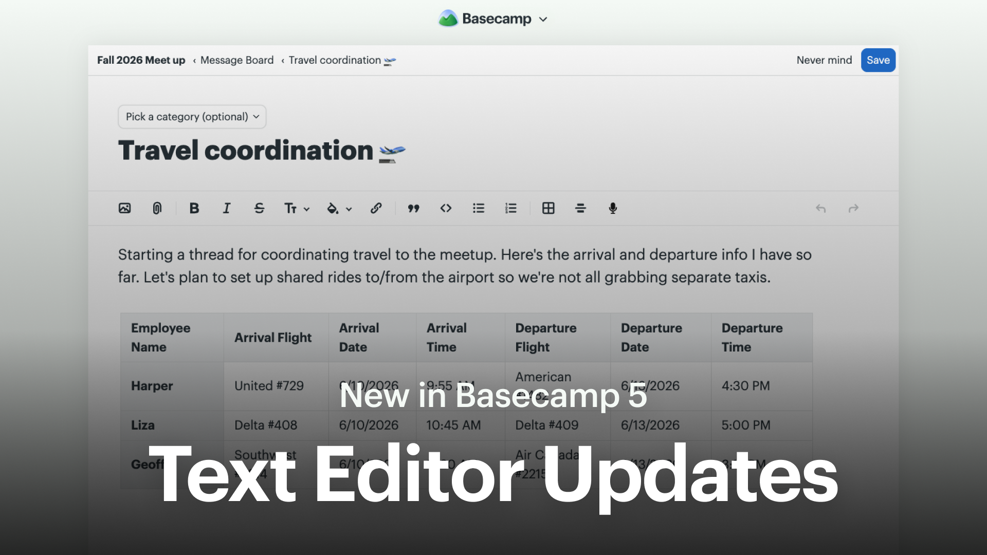 Text Editor Updates